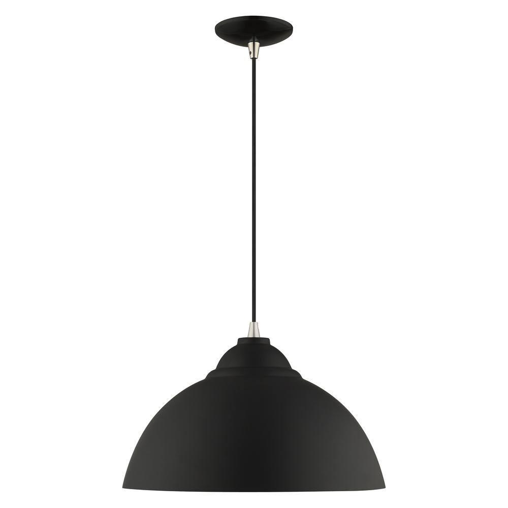 Livex Lighting Metal Shade 1 - Light Chandelier in  Black
