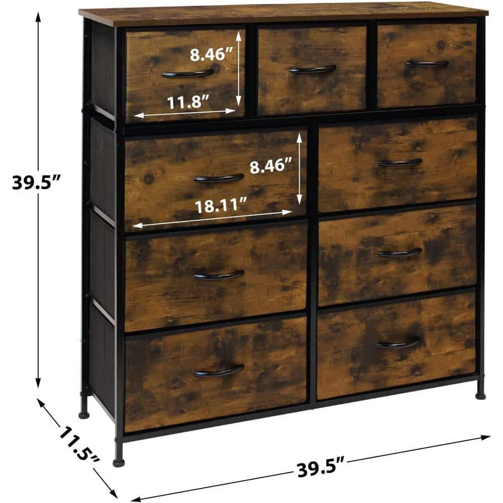 Farmhouse Brown Nursery Dresser with Soft Close Deep Drawers