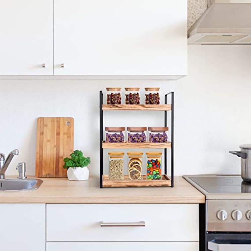 3-Tier Countertop Organizer for Counter Stylish Wood Vanity Shelf Storage - The Perfect Addition to Your Bathroom Decor