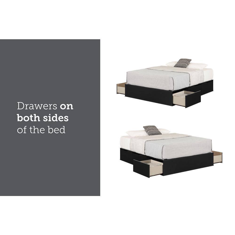 Fusion Queen 6-Drawer Platform Bed Pure Black