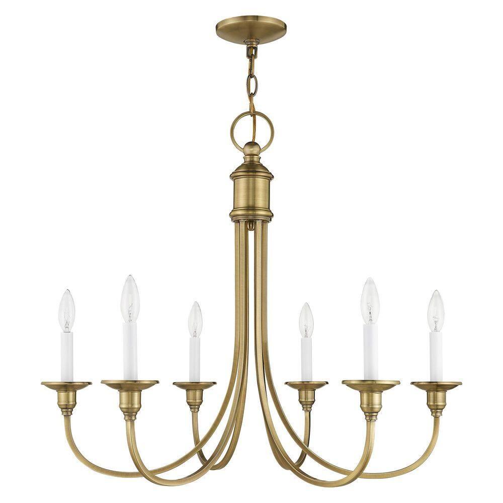 Livex Lighting Cranford 6 - Light Chandelier in  Antique Brass