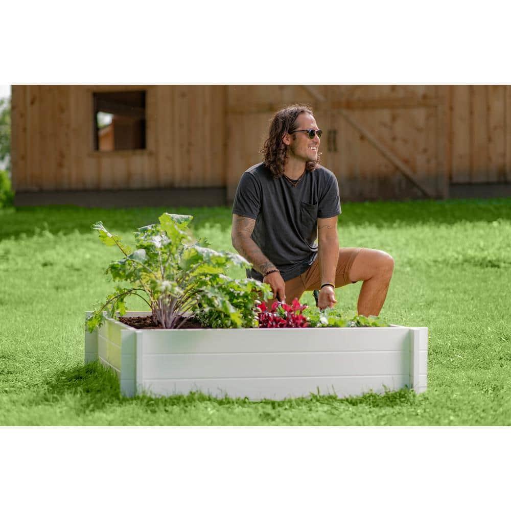 Vita Classic White Vinyl Raised Garden