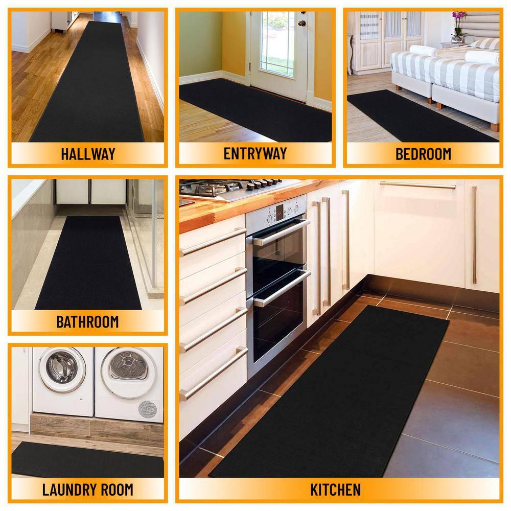 Ottomanson Ottohome Non-Slip Solid Area Rug For Living Room, Hallway Runner, Entryway Rug