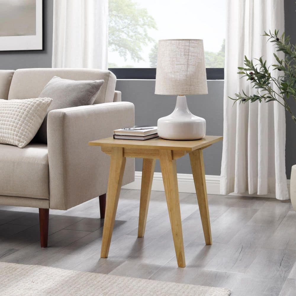 Minimalist Solid Wood Accent Side Table - English Oak