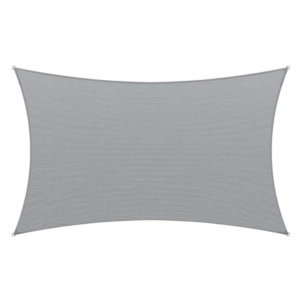 Amgo 12' x 20' Grey Rectangle Sun Shade Sail Canopy Awning UPF50+ AGTAPR1220, 95% UV Blockage, Water & Air Permeable, Commercial and Residential, 3 Years Warranty (We Make Custom Size)