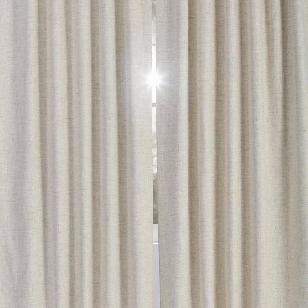HPD Half Price Drapes Grommet Blackout Curtains for Bedroom Thermal Cross Linen 50 X 84 (1 Panel), FLCW-CBO192-84-GR, Natural Light Beige