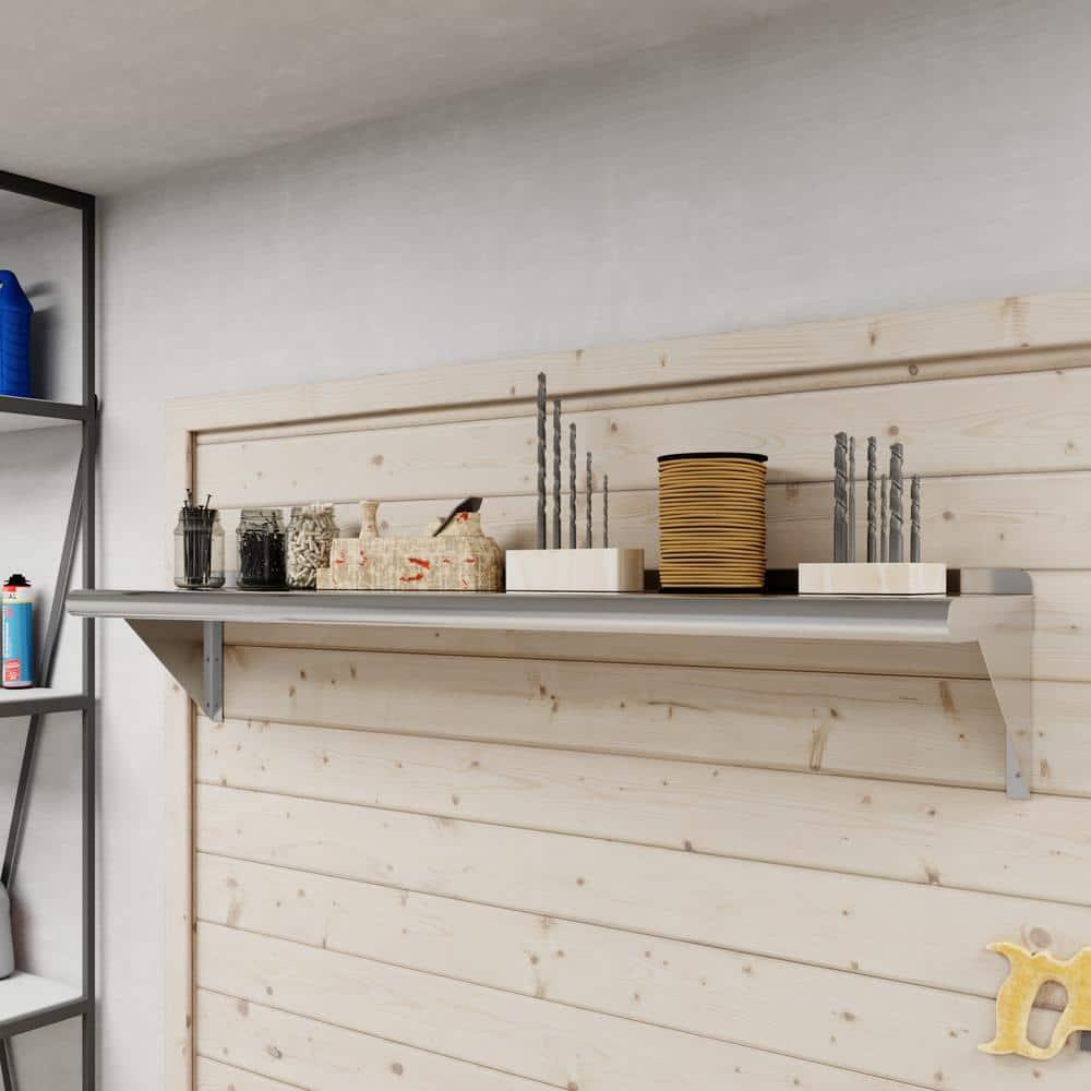 AmGood 10 in. x 48 in. Stainless Steel Wall Shelf | NSF Certified | Appliance & Equipment Metal Shelving | Kitchen, Restaurant, Garage, Laundry, Utility Room