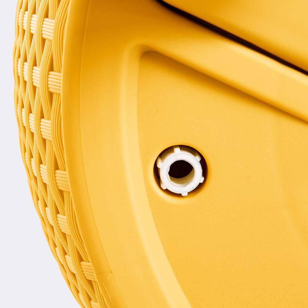Lagoon Cancun 2-In-1 Outdoor Side Table Gold: Adjustable Height, Resin Cooler Patio Table, Water-Resistant