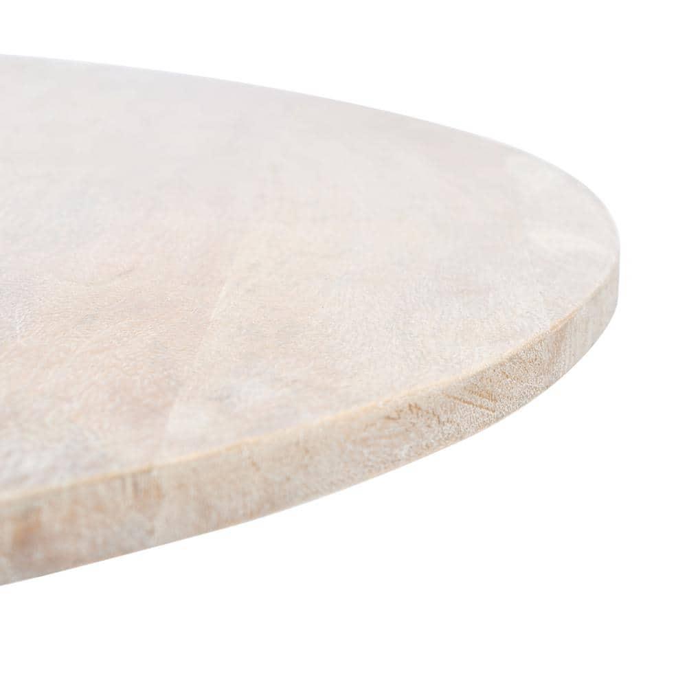 Whent Round Coffee Table - Grey White Wash/Black - Safavieh