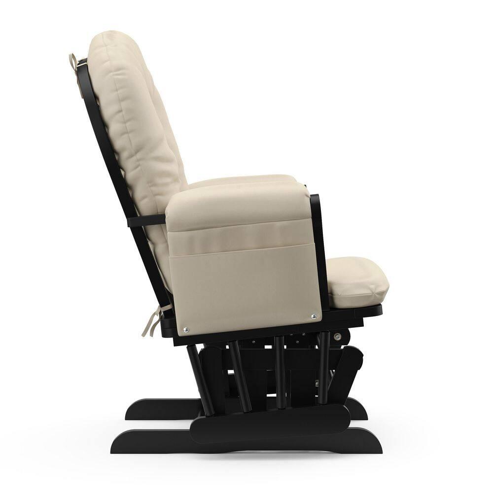 Storkcraft Hoop Infant Nursery Glider and Ottoman, Black with Beige