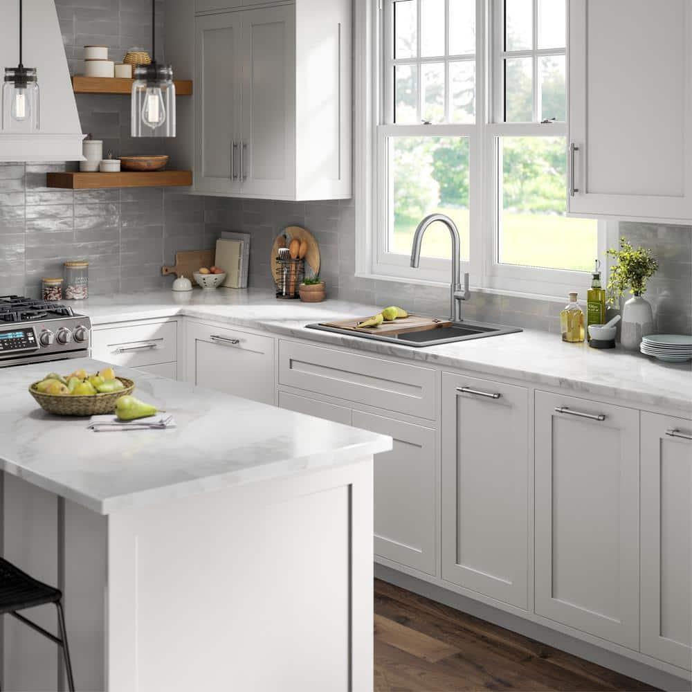 Kraus KGTW12-25MGR KRAUS Bellucci Granite Composite Workstation Drop-In Top Mount Single Bowl Kitchen Sink with Accessories
