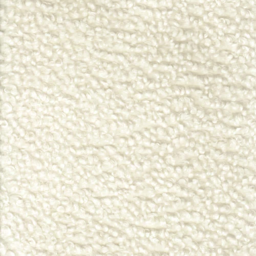 Armless Swivel Chair White Faux Shearling - HomePop: Upholstered Accent, Metal & Wood Frame, 300 lbs Capacity