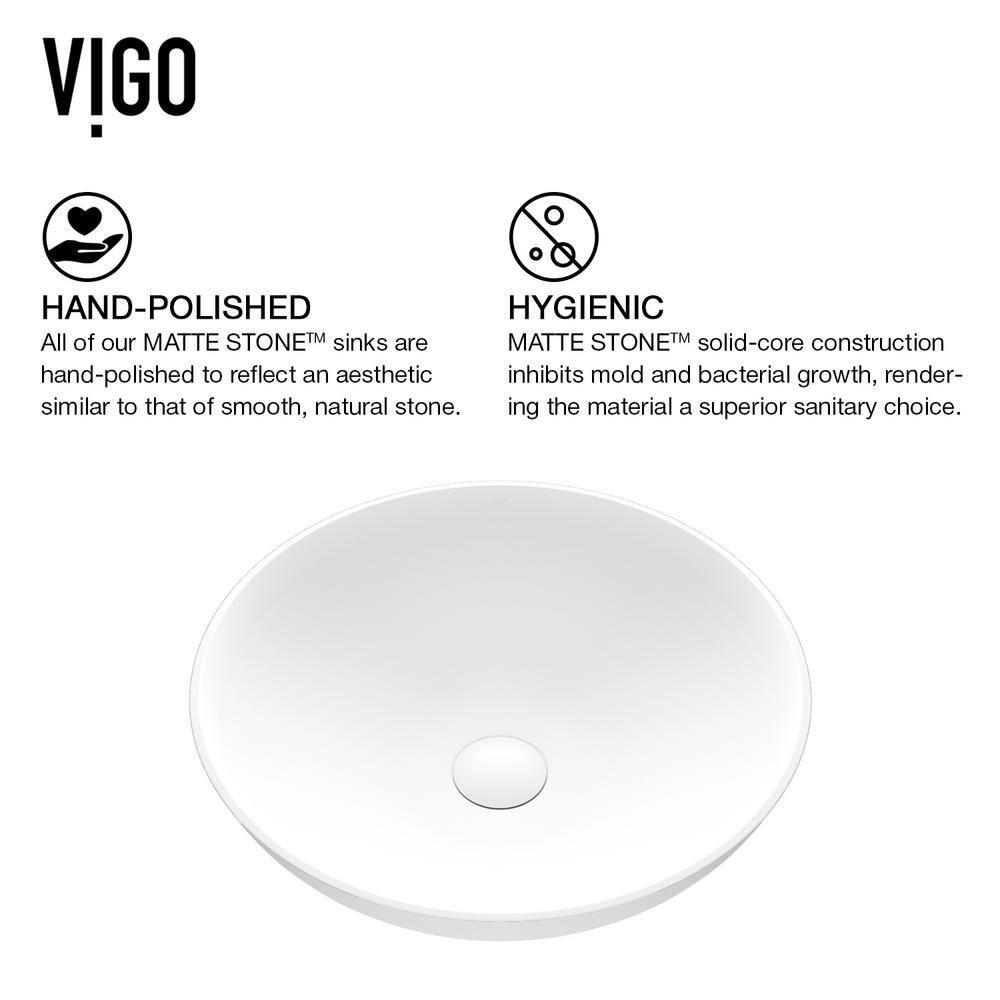 Lotus 16" L x 16" W x 5" H Matte White Handmade Round Vessel Bathroom Sink
