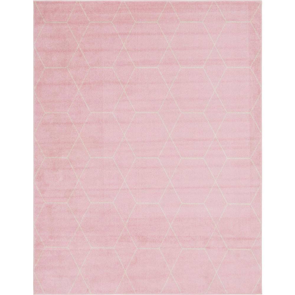 Unique Loom 8' 0 x 10' 0 Trellis Frieze Geometric Light Pink Area Rug