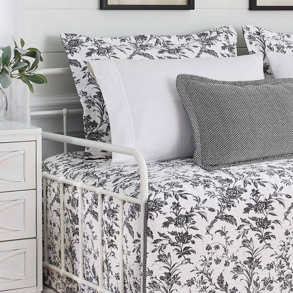Laura Ashley Laura Ashley Amberley Cotton Black 4 Piece Daybed Cover Set