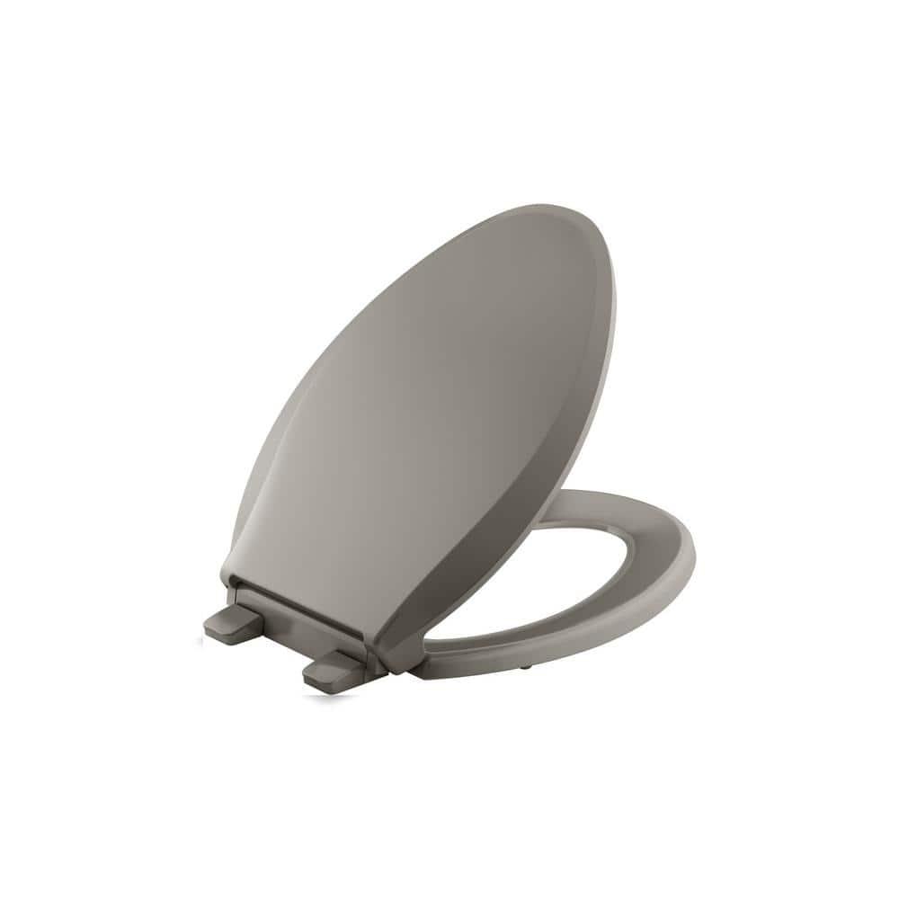 Elongated Toilet Seat, Slow Soft Close, Oval(Oblong) Toilet Seat For Elongated Toilets, Quiet-Close Lid And Seat, Easy To Install And Clean, Never Loosen, Black(18.5)