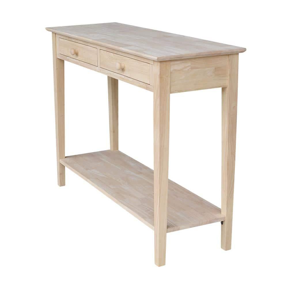 International Concepts Spencer Server-Wood: Hardwood Entryway Table with Drawers & Fixed Shelf