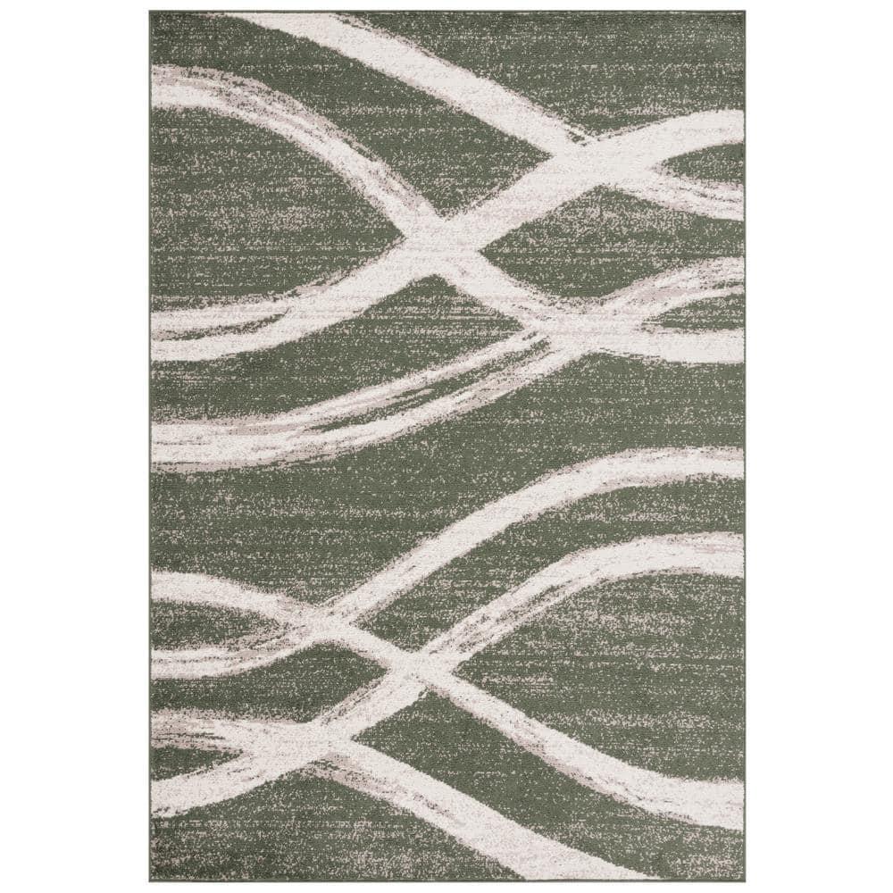 SAFAVIEH Adirondack Isidor Geometric Area Rug, Dark Green/Ivory, 4' x 6'