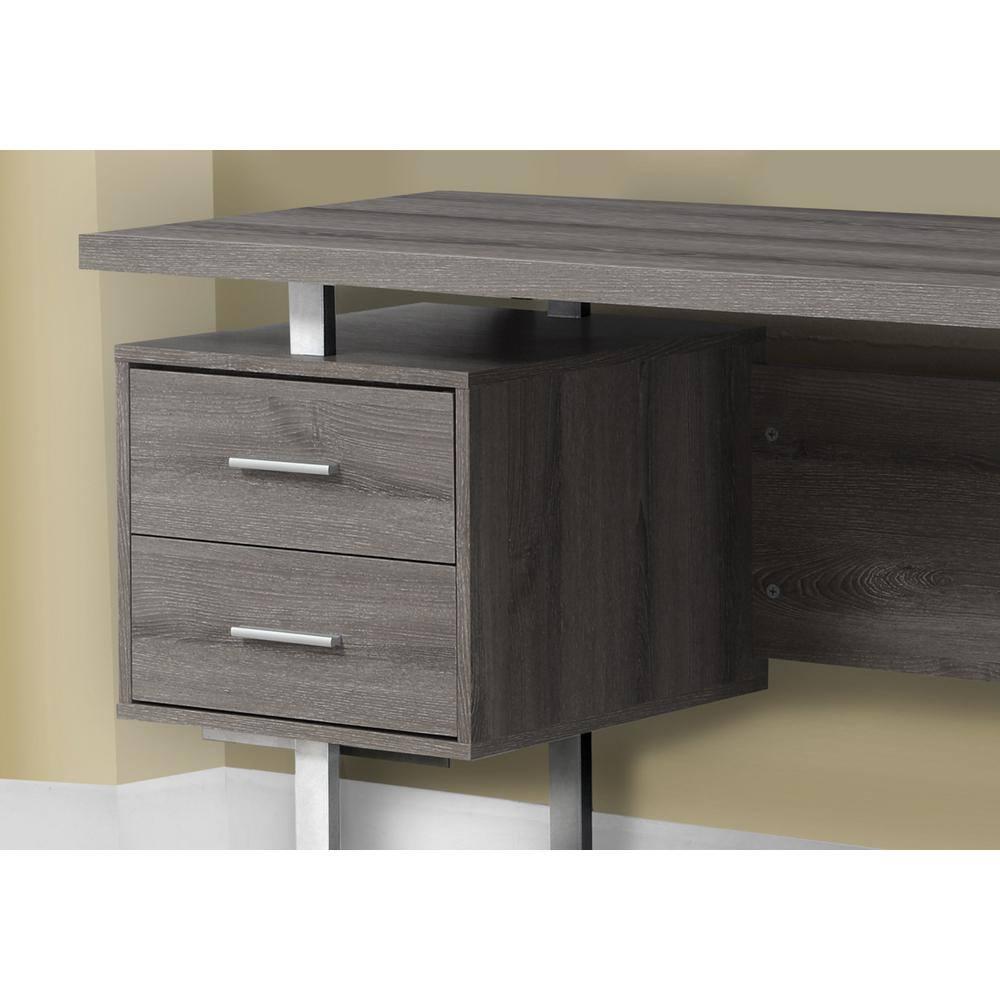 Computer Desk Home Office Laptop Storage Drawers 60"L Work Metal Brown
