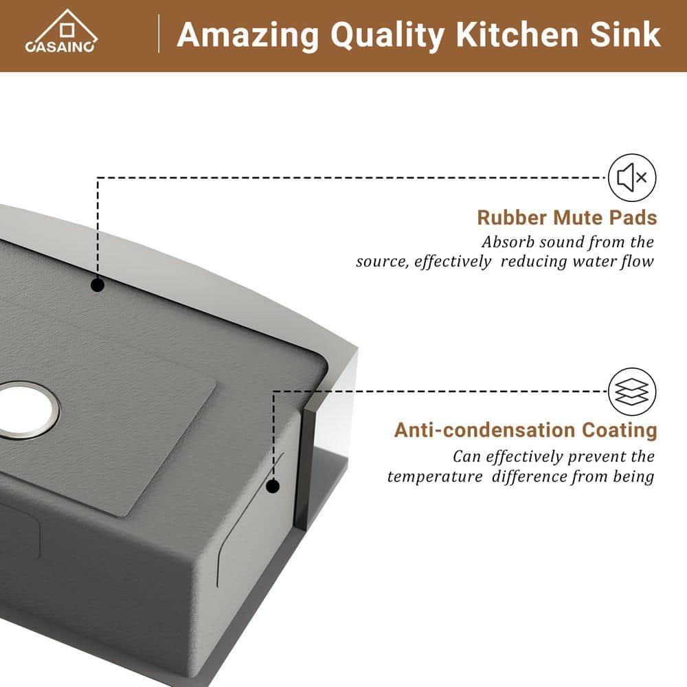 30" L x 22" W Apron Farmhouse Kitchen Sink with Faucet Included