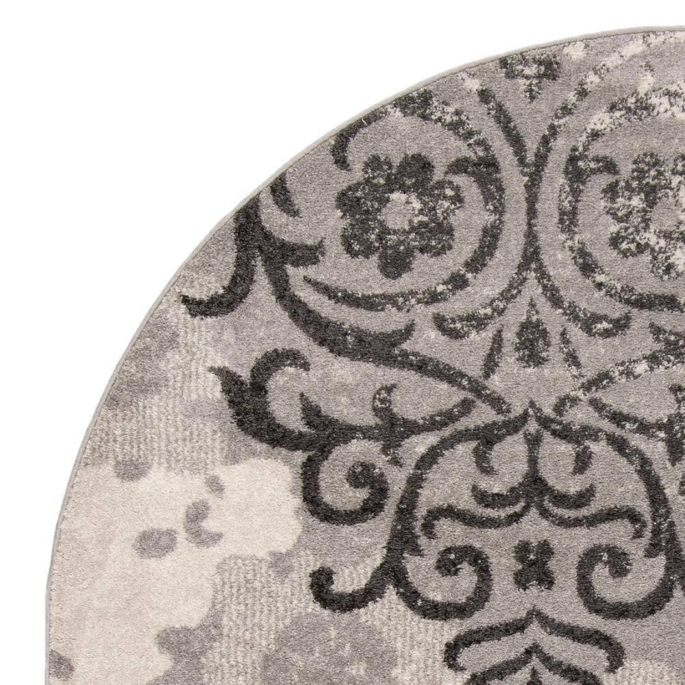 Adirondack ADR114 Machine Made Indoor Area Rug - Silver/Ivory - 8' Round - Safavieh