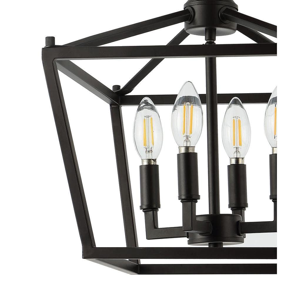 JONATHAN Y Milton Mini Lantern 4-Light Iron Modern Farmhouse LED Flush Mount, by JONATHAN  Y Oil Rubbed Bronze