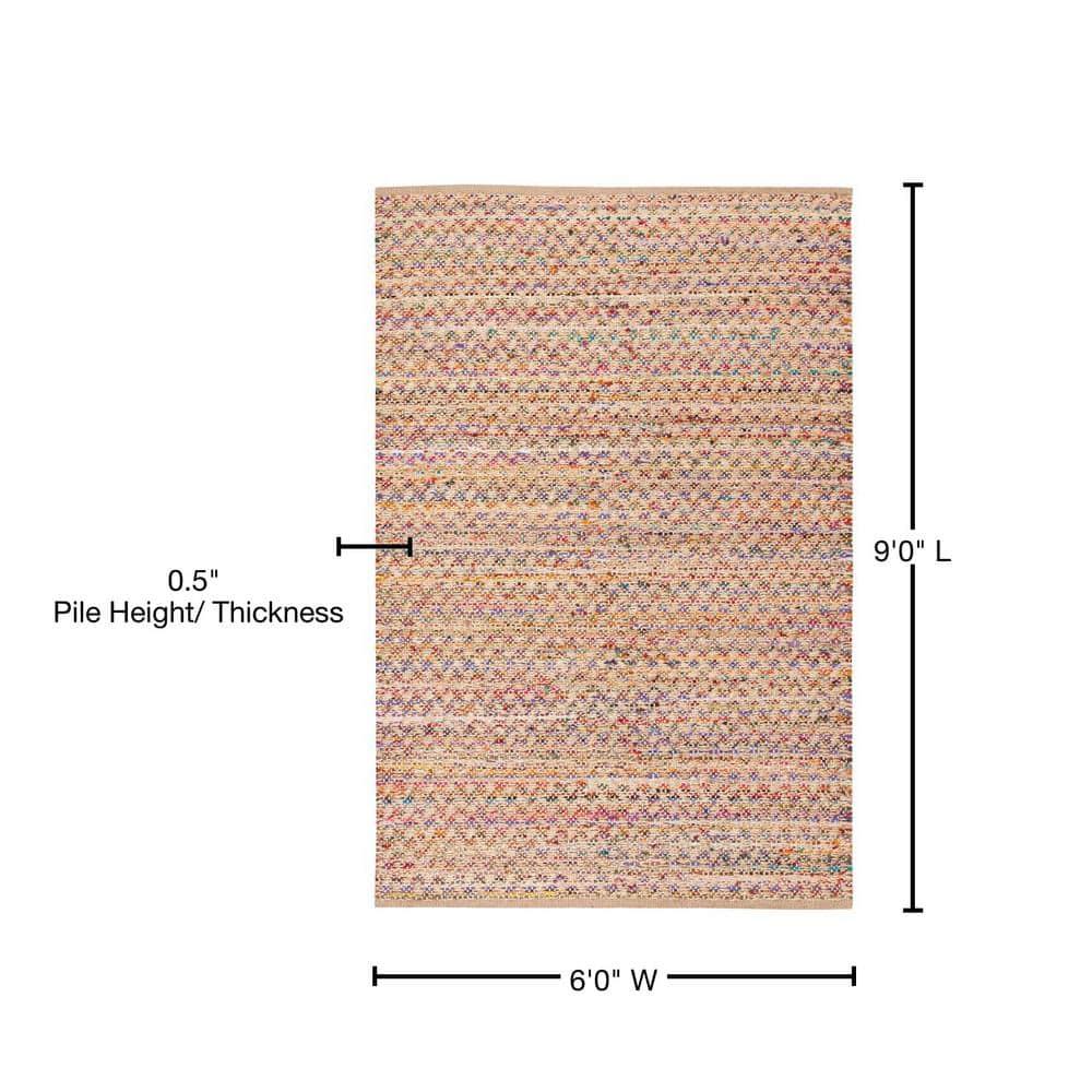Cape Cod CAP305 Hand Woven Area Rug - Red/Natural - 6'x9' - Safavieh..