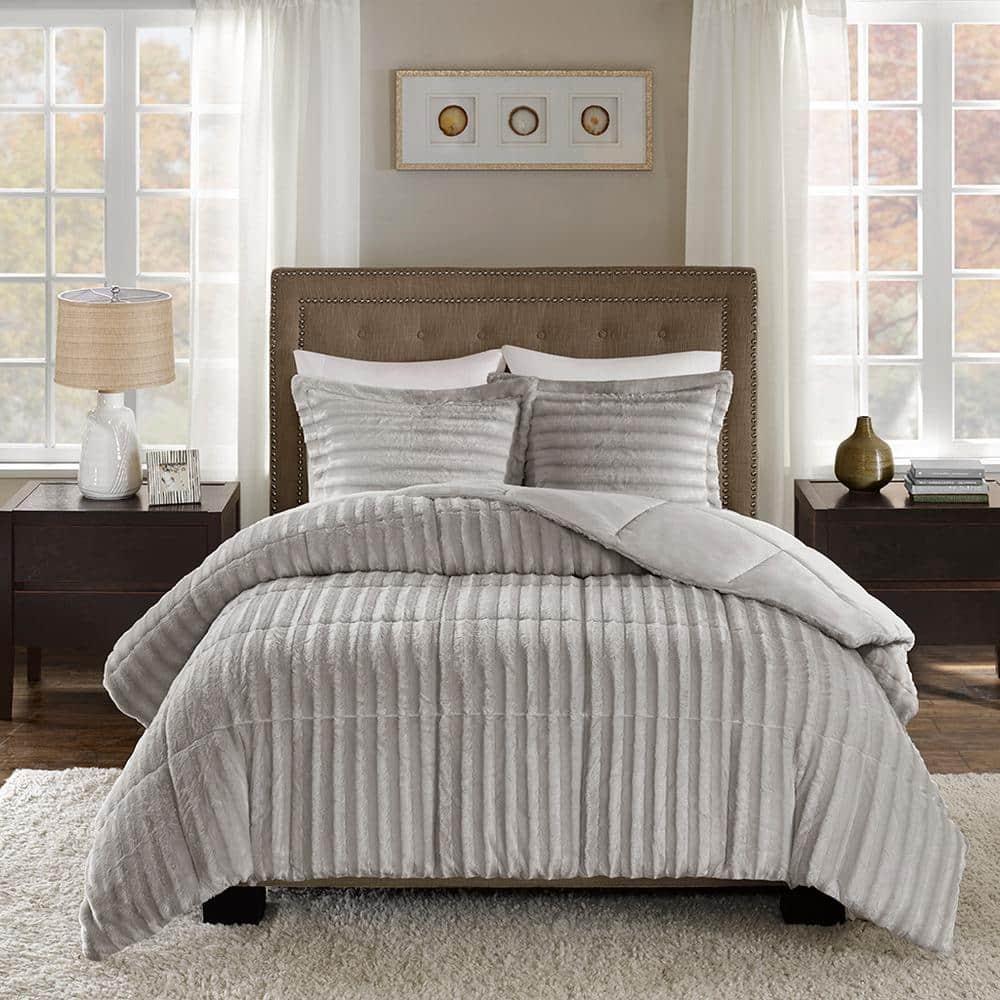 Madison Park Faux Fur 3 Piece Comforter Set