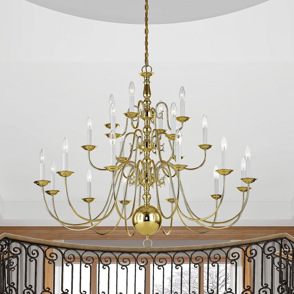 Livex Lighting Williamsburgh 22 - Light Chandelier in  Polished Brass