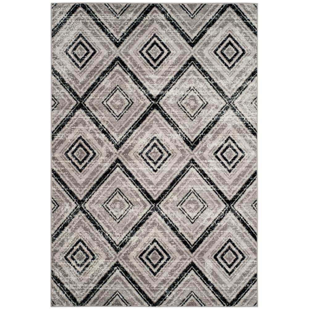 Skyler SKY120 Power Loomed Indoor Area Rug - Grey/Black - 5'1"x7'6" - Safavieh