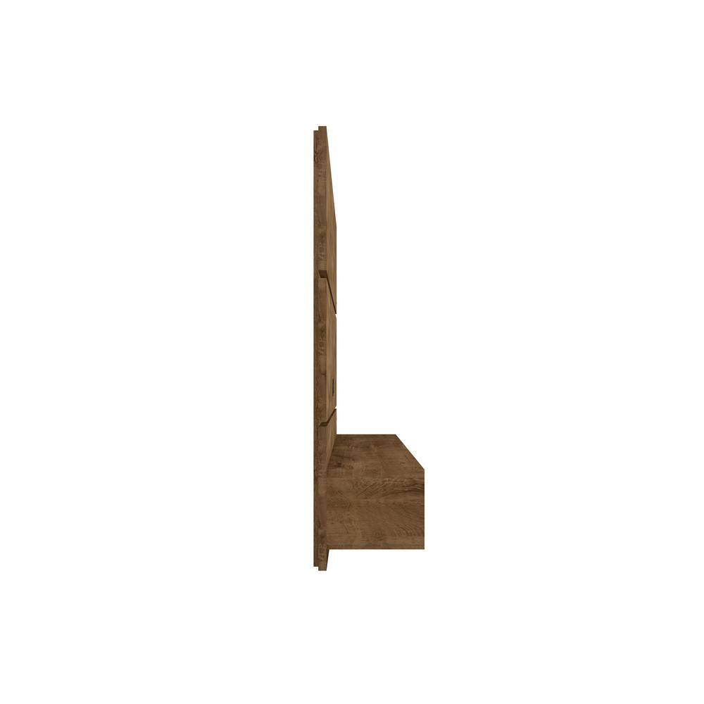 Manhattan Comfort Vernon Floating Wood Entertainment Center in Brown