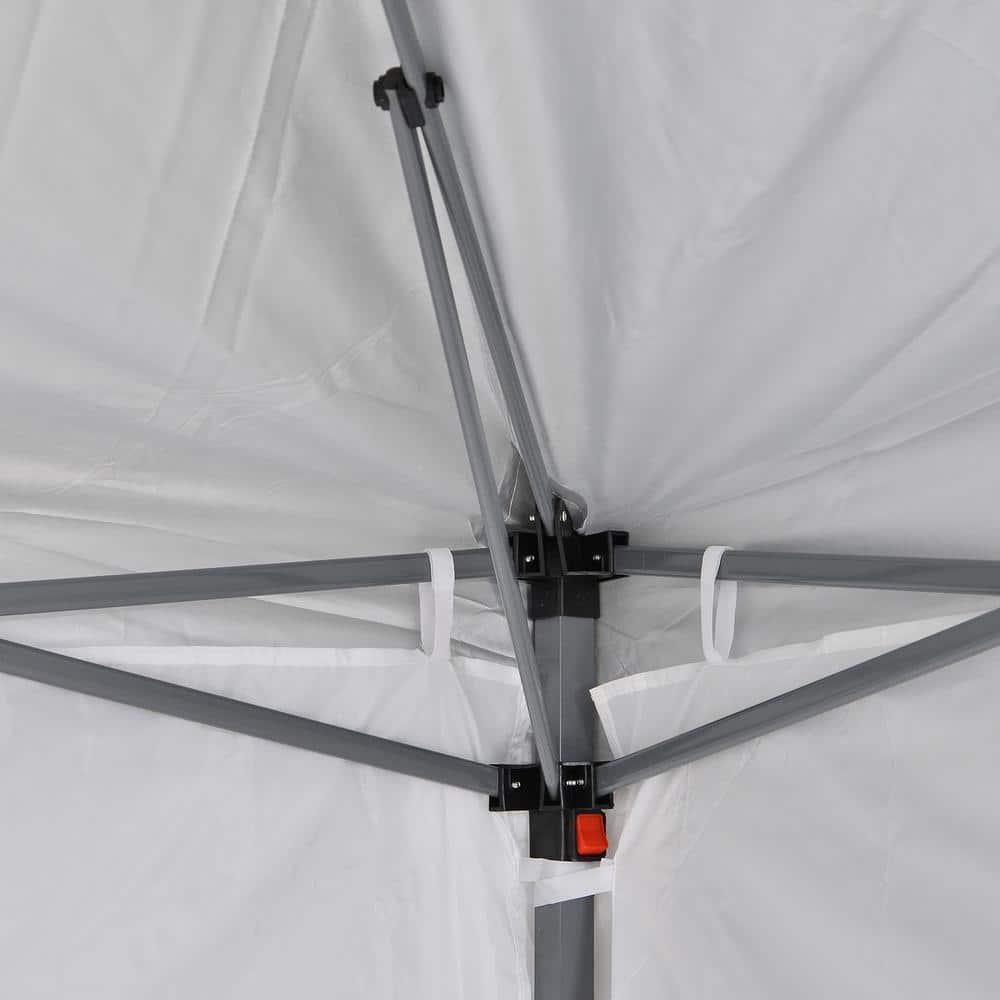 Outsunny 10' x 20' Heavy Duty Pop Up Canopy Party Tent with 4 Removable Sidewalls, Outdoor Cabana Gazebo with Carry Bag, Weather Protection, White