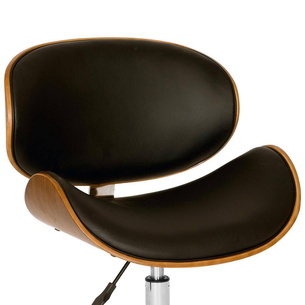 Daphne 21'' Black Leatherette Swivel Office Chair with Chrome Base