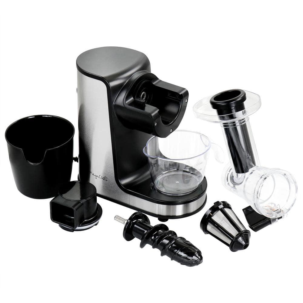 MegaChef MegaChef 150 Watt 2 Speed Stainless Steel Electric Slow Masticating & Cold Press Juicer