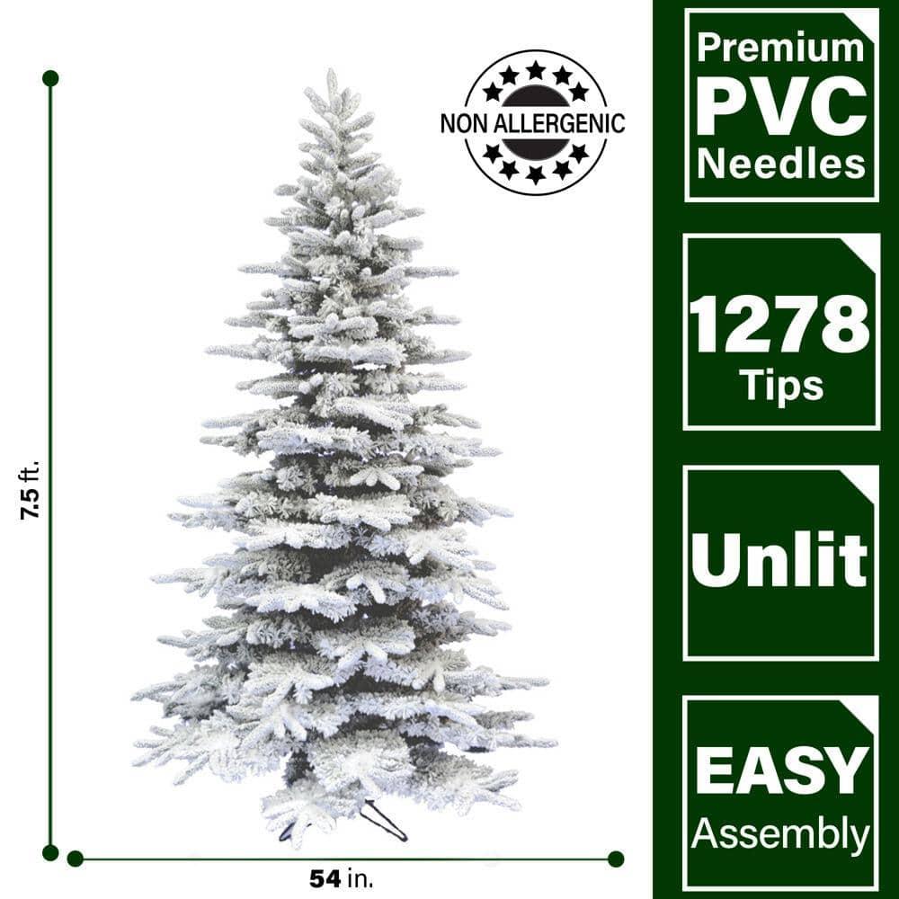 Fraser Hill Farm Fraser Hill Farm Unlit Snow Flocked Pine Valley Flocked Christmas Tree