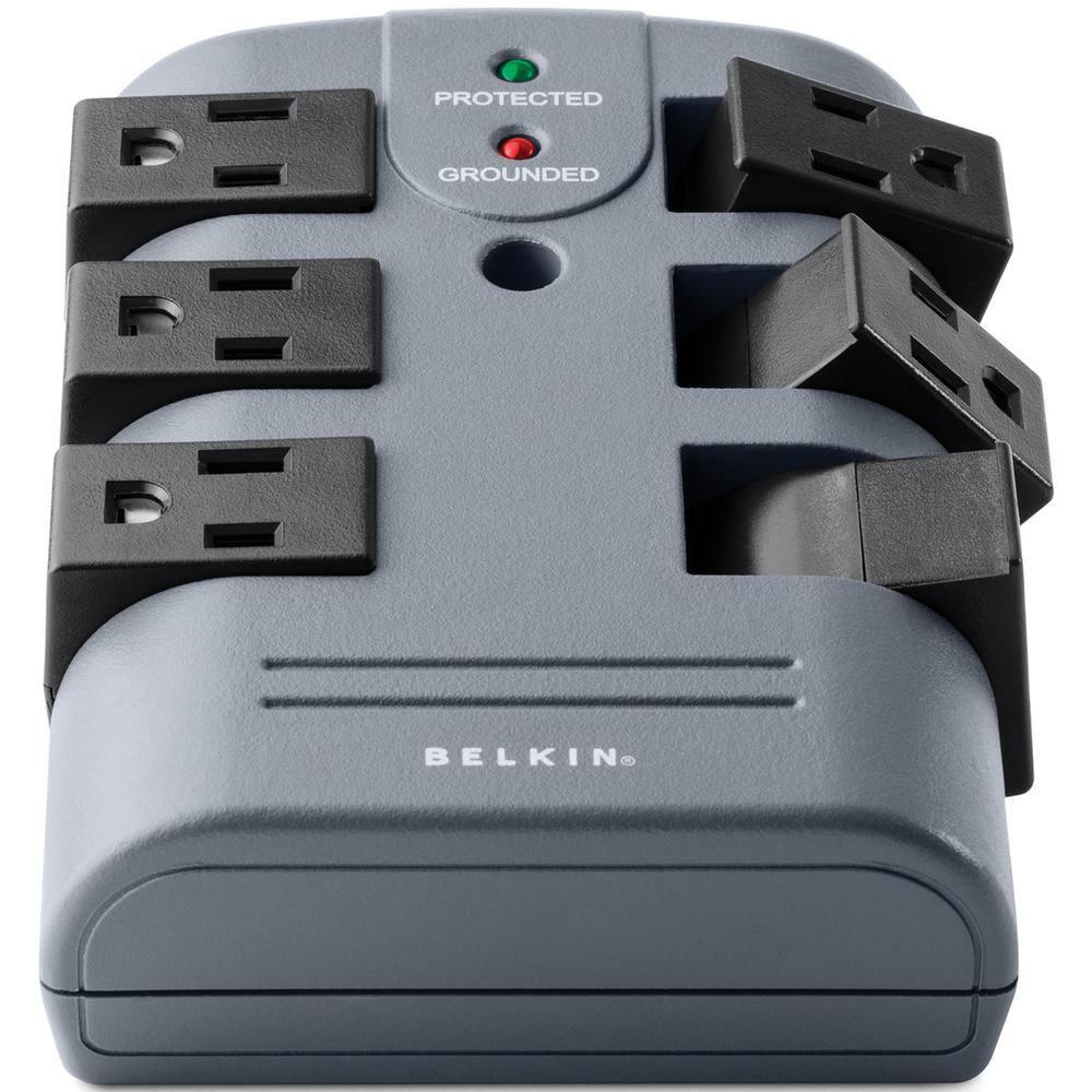 6-Outlet Pivot Plug Surge Protector Wall Mounted Power Strip