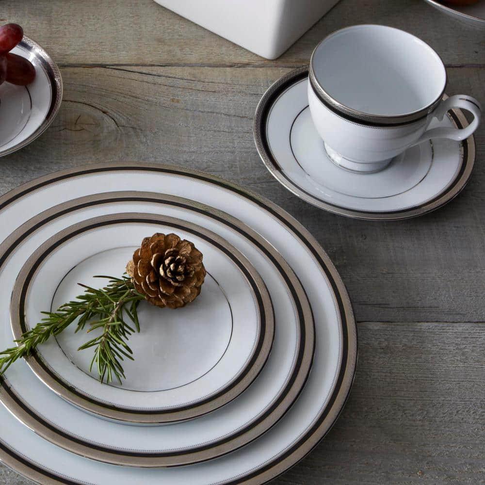 Noritake Noritake Austin Platinum 50-Piece Dinnerware Set, Service for 8