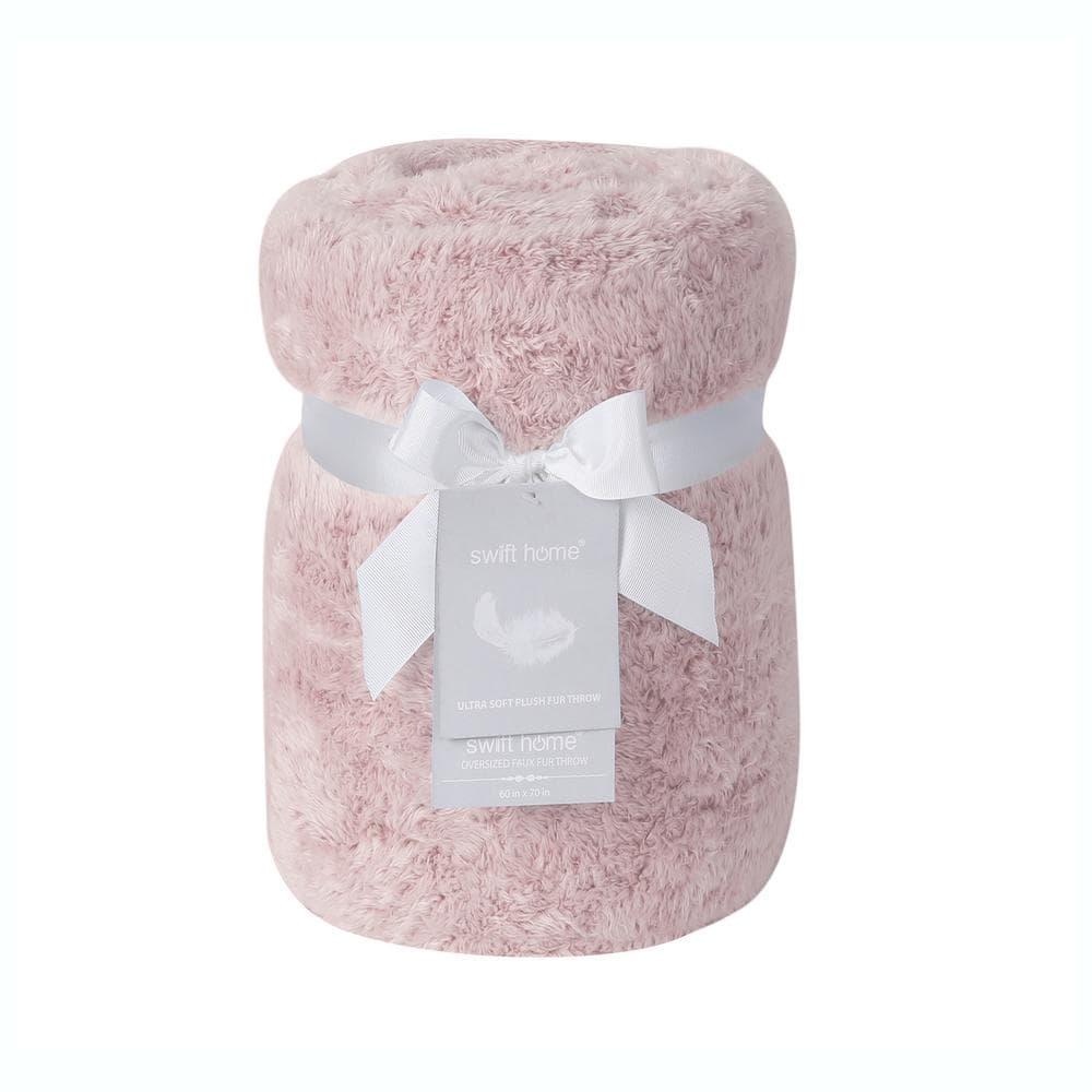Swift Home Ultra Plush Solid and Frost Tip Throw Blanket