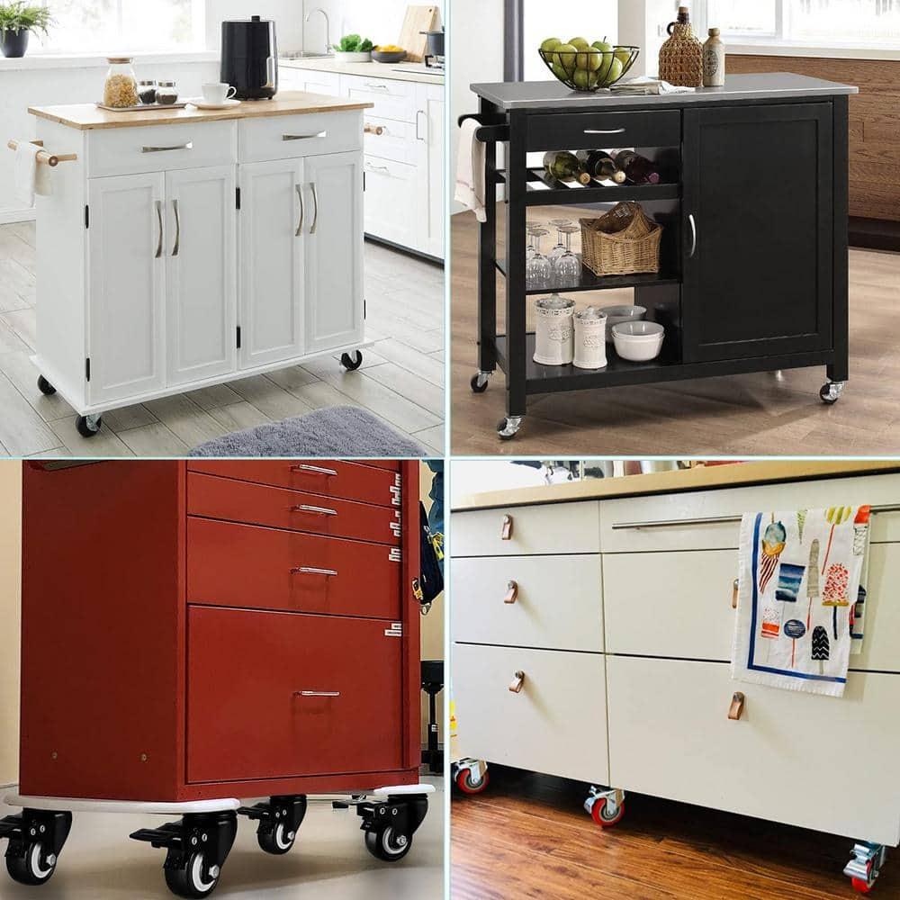 2" Casters Set of 8 Heavy-Duty Industrial Caster Wheels with Brake PU Wheels Double Locking and Double Ball Bearing Swivel Locking Casters Noiseless for Workbench, Furniture, Plate Castors Grey