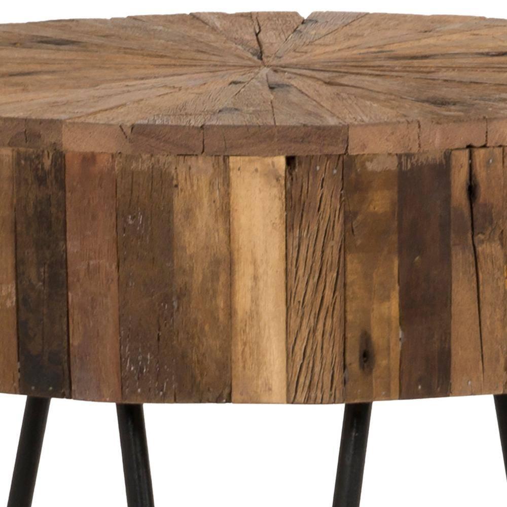 Primo International Tranquil 22 in. Round Reclaimed Wood End Table