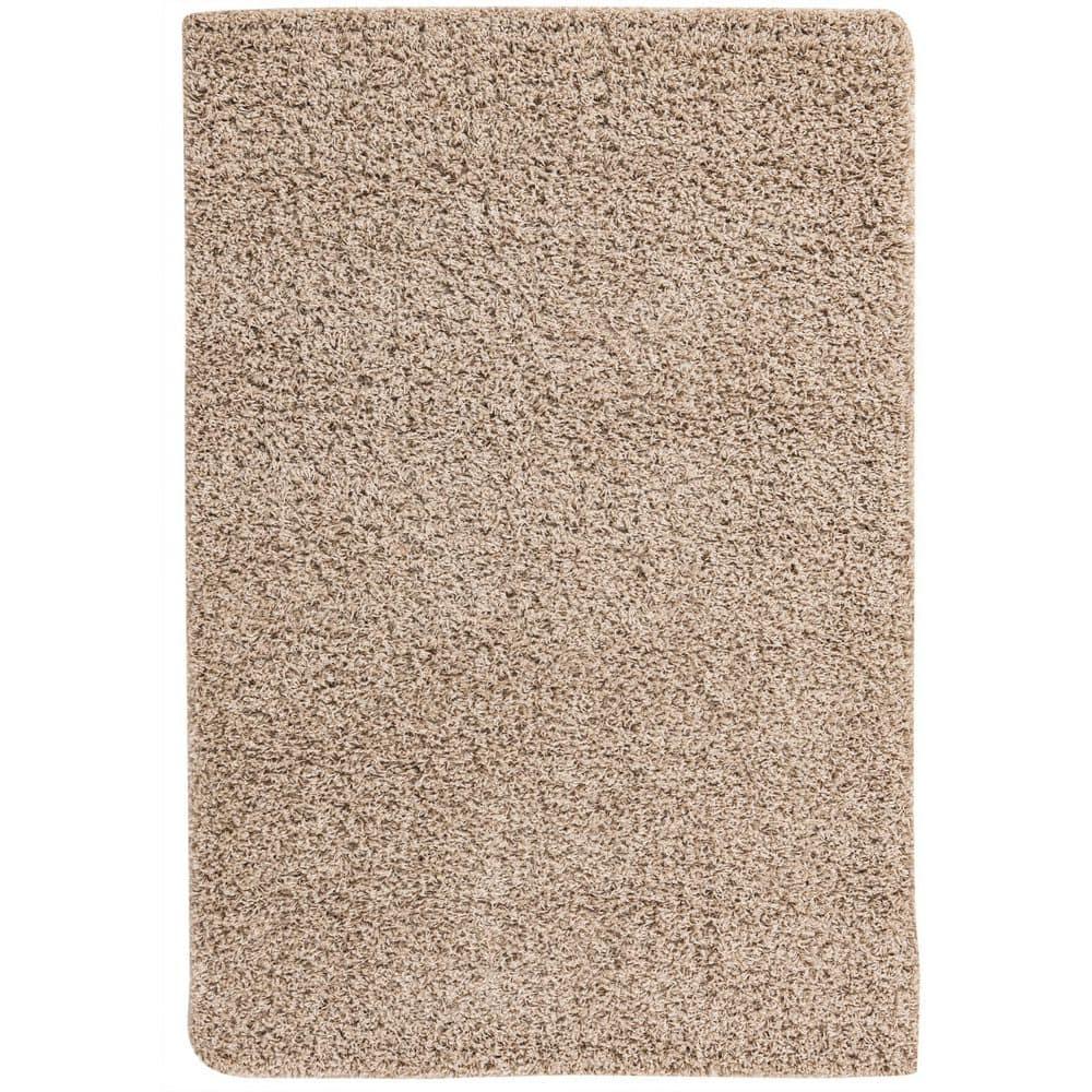 Unique Loom 4' 1 x 6' 1 Solid Shag Taupe Area Rug