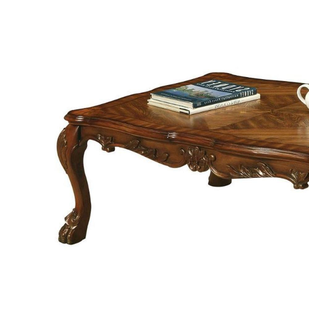 ACME Dresden Rectangular Wooden Coffee Table in Cherry Oak