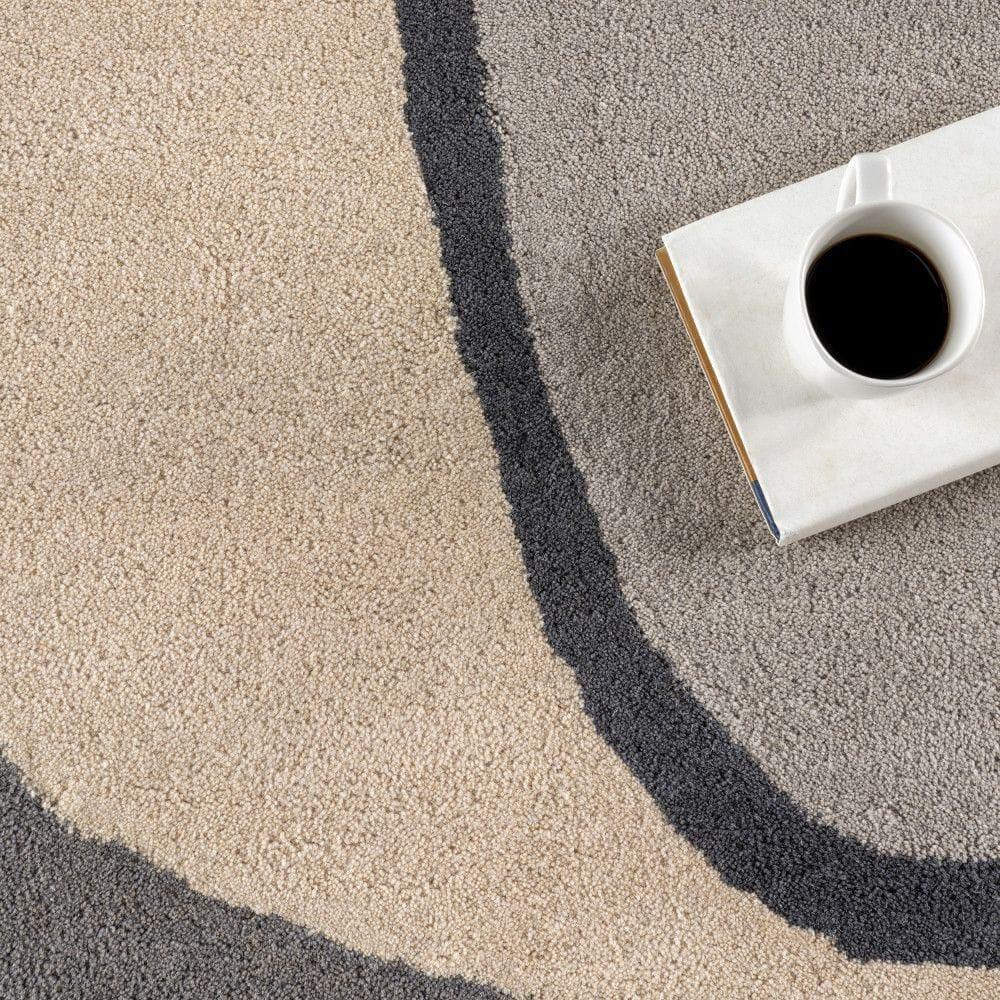 Nuloom Greenwich Abstract Wool Area Rug, Shaped 4' x 6', Grey