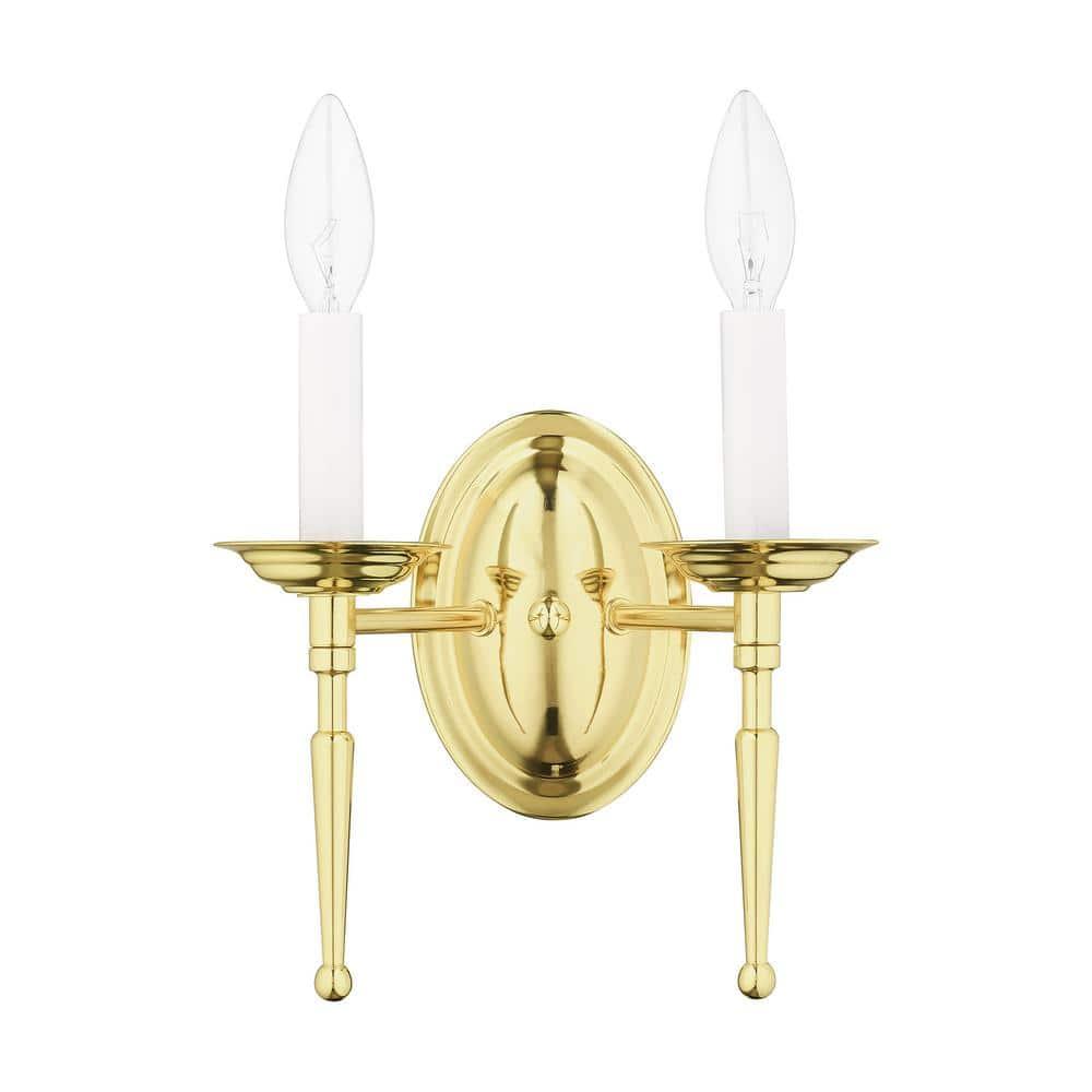 Livex Lighting Williamsburgh 2 - Light Wall Light in  Polished Brass