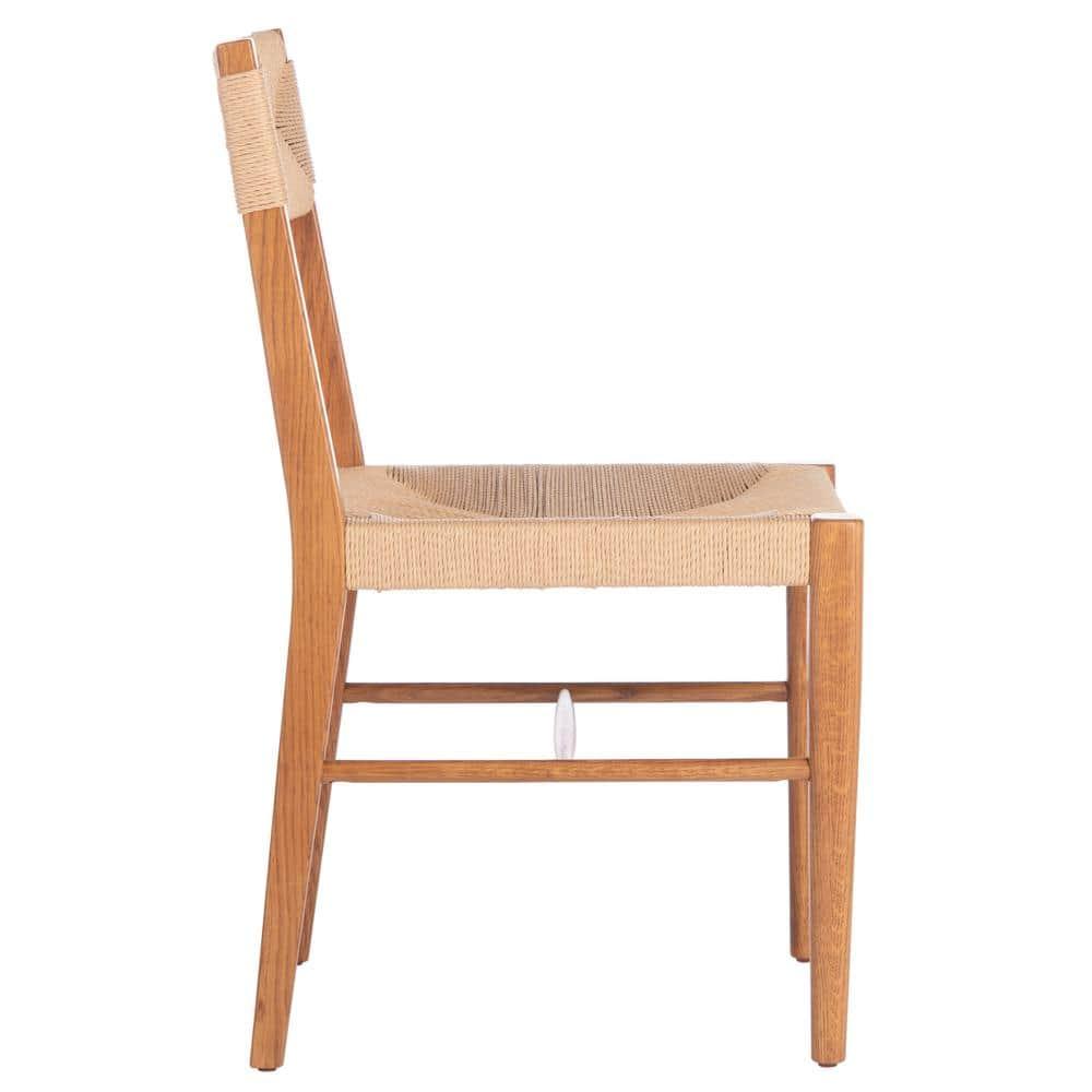 SAFAVIEH Couture Cody Coastal Rattan Solid Dining Chair, Natural (Set of 2)
