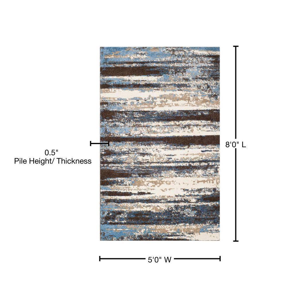 Retro RET2138 Power Loomed Indoor Area Rug - Cream/Blue - 5'3"x8' - Safavieh.