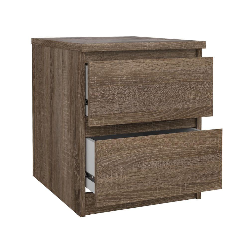 Tvilum Scottsdale 2 Drawer Bedroom Nightstand for Adults, Truffle Oak