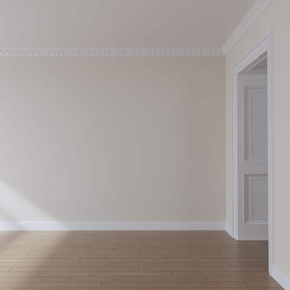 Ekena Millwork 3 7/8"H x 3 7/8"P x 5 1/2"F x 94 1/2"L, (1/2" Repeat) Rose Crown Moulding