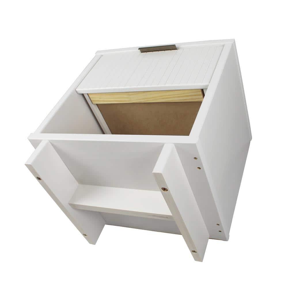 Granville Modern 1 Drawer Nightstand White - Manhattan Comfort: Bedside Table with Shelf, Painted Wood Finish