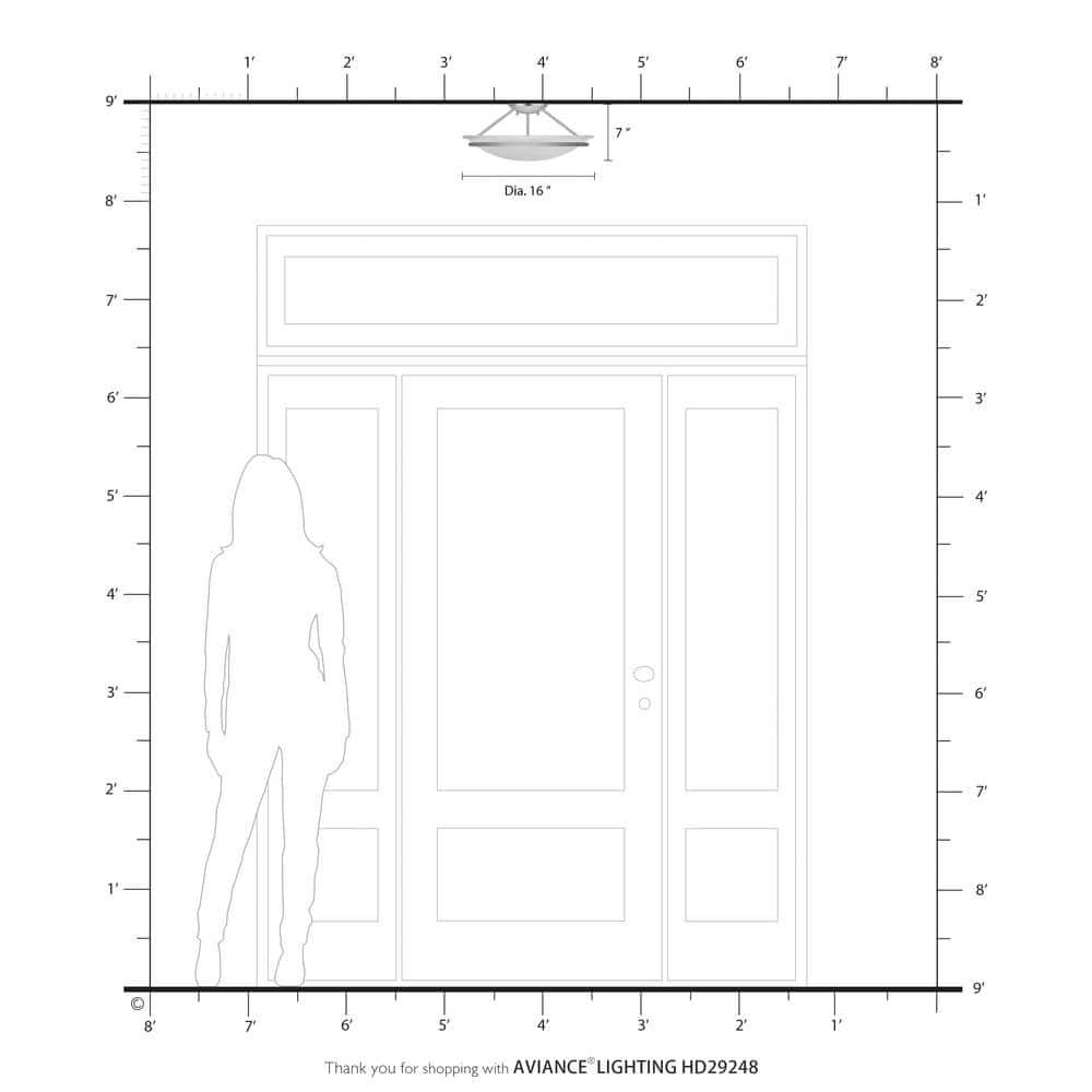 Livex Lighting Newburgh 3 - Light Semi-Flush Mount in Brushed Nickel